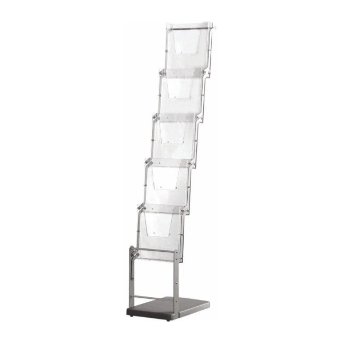 Porta depliant richiudibile con 5 tasche A4