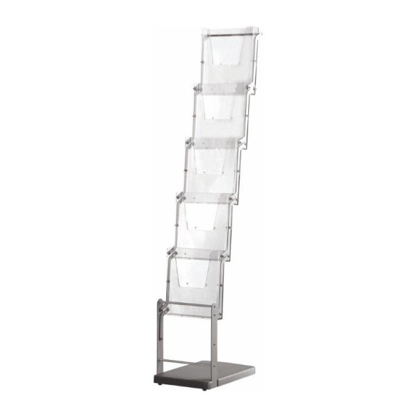Porta depliant richiudibile con 5 tasche A4