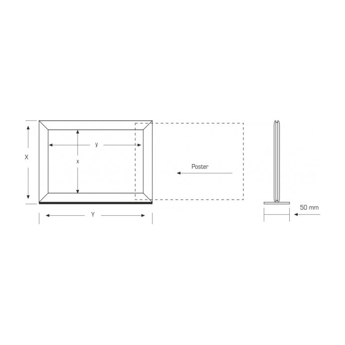 Cornice bifacciale A4 con base per appoggio