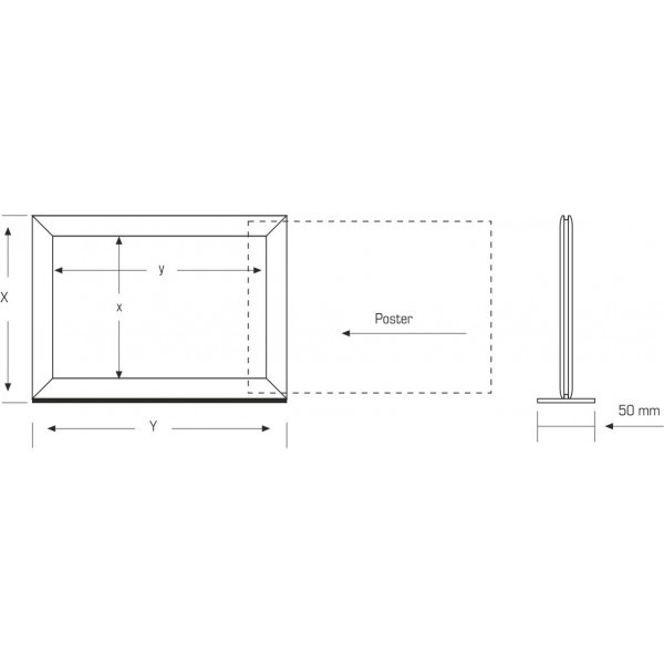 Cornice bifacciale A4 con base per appoggio
