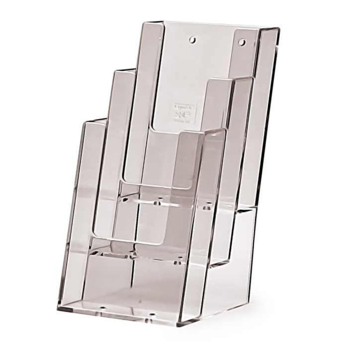 Porta-depliant da banco con 3 tasche 1/3A4