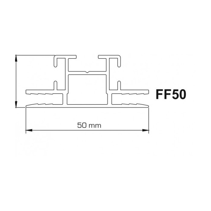 Profilo in alluminio per tensionamento teli FF50