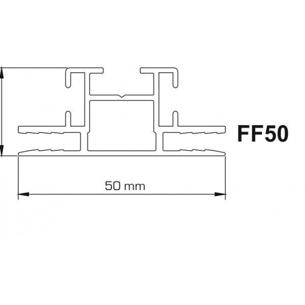 Profilo in alluminio per tensionamento teli FF50