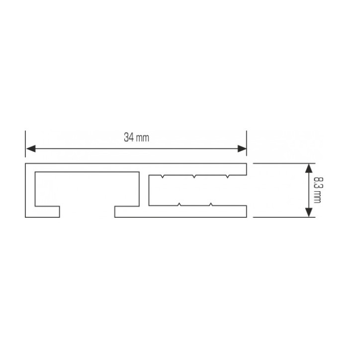 Profilo in alluminio per tensionamento teli FF34S