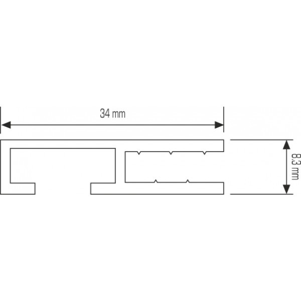 Profilo in alluminio per tensionamento teli FF34S