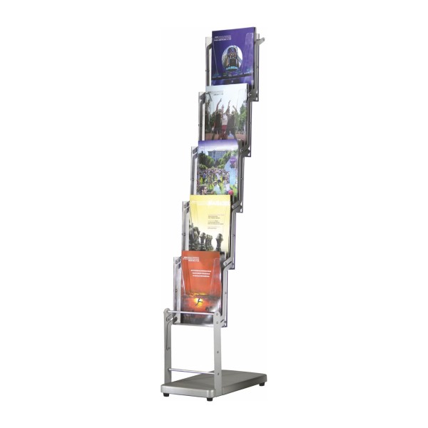 Porta depliant richiudibile con 5 tasche A4