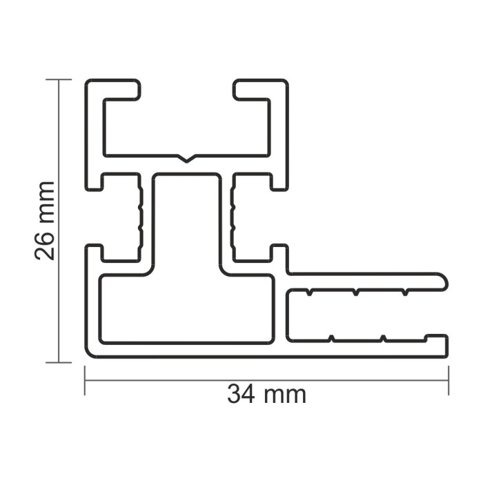 Profilo in alluminio per tensionamento teli FF34B