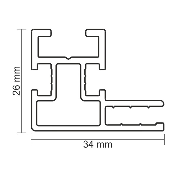 Profilo in alluminio per tensionamento teli FF34B