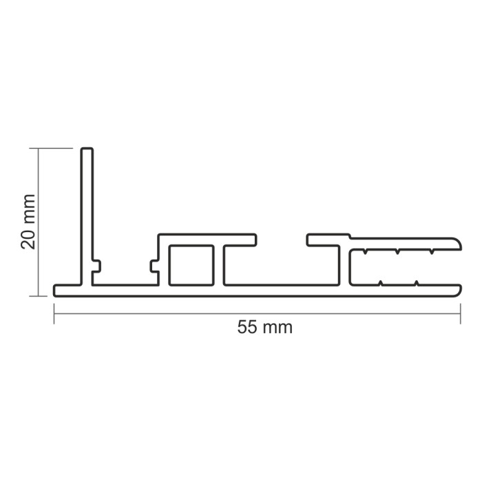 Profilo in alluminio per tensionamento teli FF55