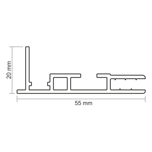 Profilo in alluminio per tensionamento teli FF55