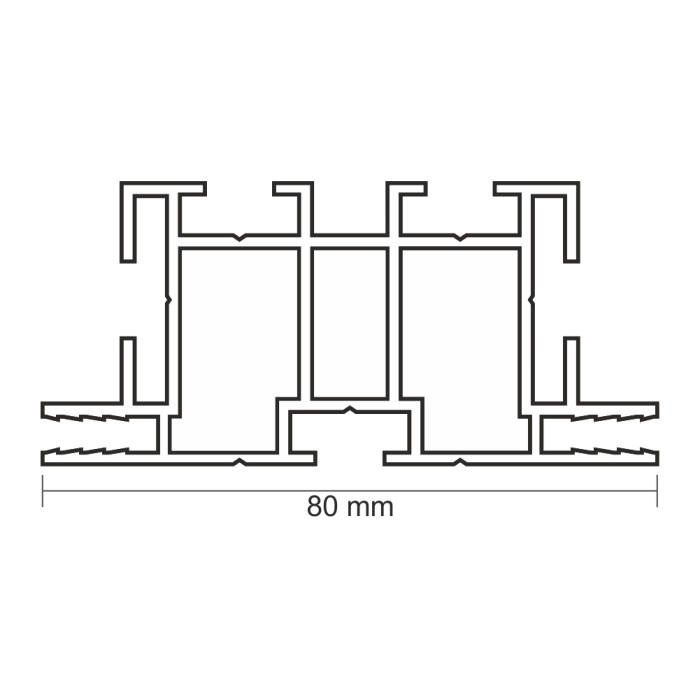 Profilo in alluminio per tensionamento teli FF80