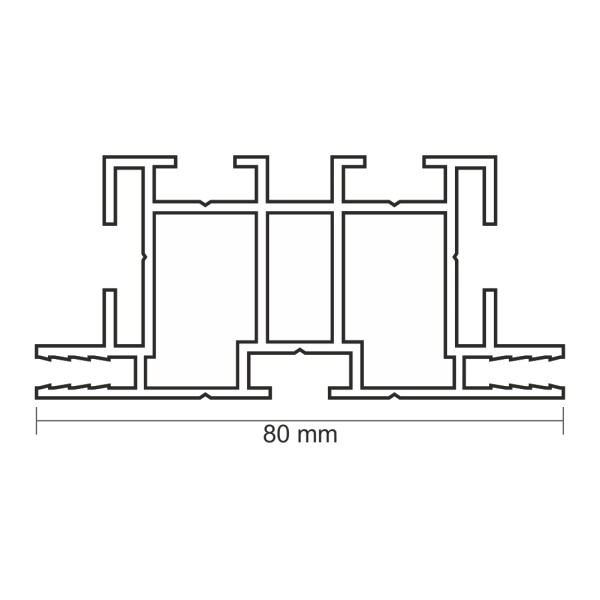 Profilo in alluminio per tensionamento teli FF80
