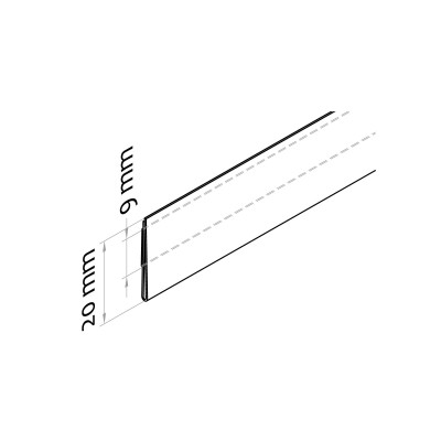 Porta prezzi 100x2 cm H 2