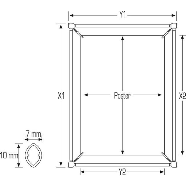 Cornice con pinze poster Stretcher 50x70 cm